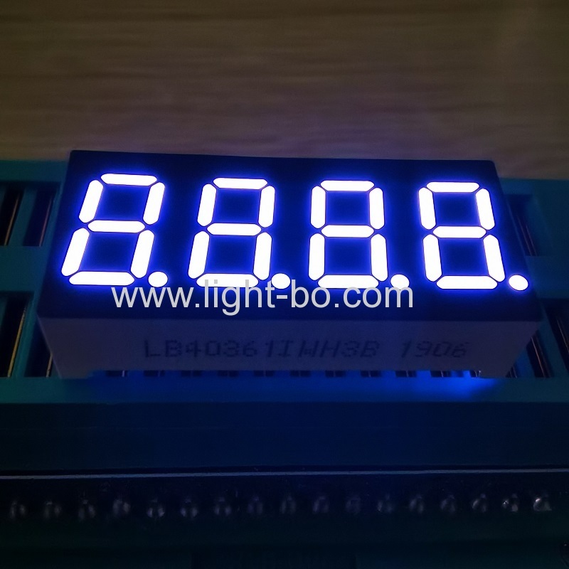 شاشة عرض LED فائقة السطوع بيضاء اللون مقاس 0.36 بوصة مكونة من 4 أرقام و7 قطاعات وأنود مشترك للوحة العدادات