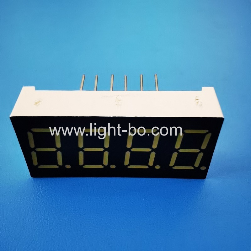 شاشة عرض LED فائقة السطوع بيضاء اللون مقاس 0.36 بوصة مكونة من 4 أرقام و7 قطاعات وأنود مشترك للوحة العدادات