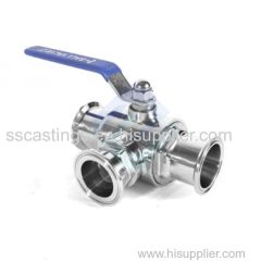 Stainless Steel Three Way T/L Sanitary Valves Flanged Camlock Valve