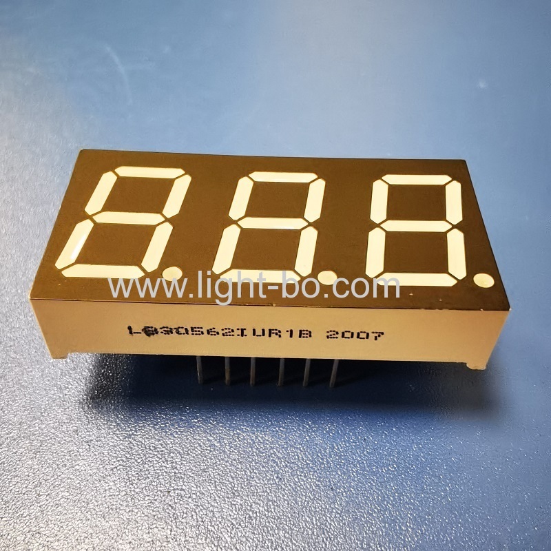 Ultra parlak kırmızı 0.56" üç haneli 7 segment led ekran sıcaklık kontrolörü için ortak anot