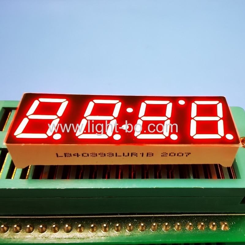 ultrahelle rote 0,39 "4-stellige 7-Segment-LED-Anzeige gemeinsame Kathode für Instrumententafel