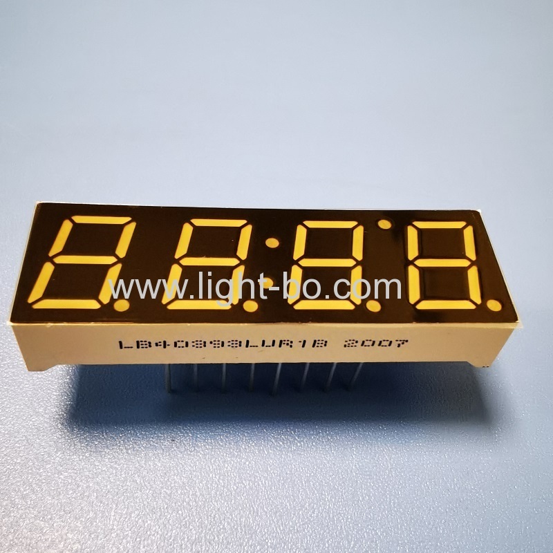 شاشة عرض LED حمراء فائقة السطوع مقاس 0.39 بوصة مكونة من 4 أرقام و7 قطاعات وكاثود مشترك للوحة العدادات