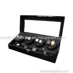 New Design High Gloss Paint Black Wooden Automatic Watch Winder wooden watch winder Automatic Motor Watch Winder