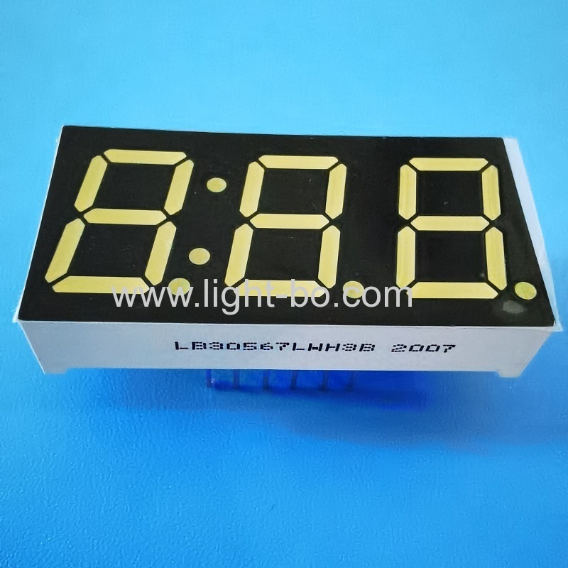 ultra branco dígito triplo 0.56 "led relógio display cátodo comum para controle de máquina de lavar