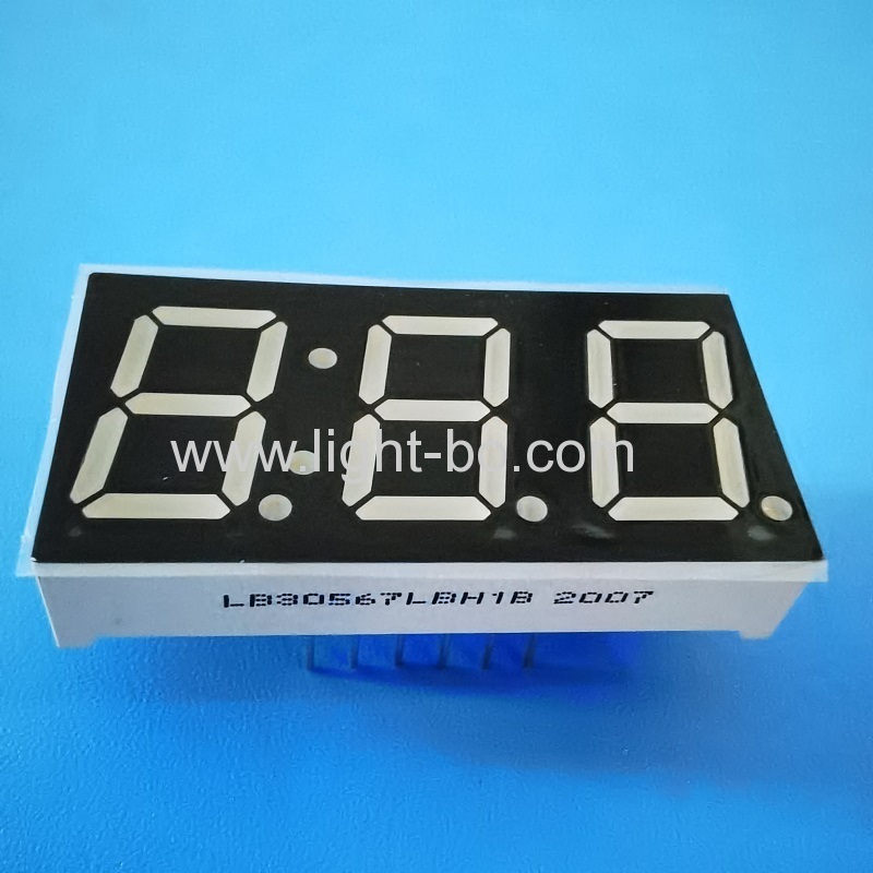 Ultra Blue dreistellige 0,56-Zoll-7-Segment-LED-Anzeige gemeinsame Kathode für Haushaltsgeräte