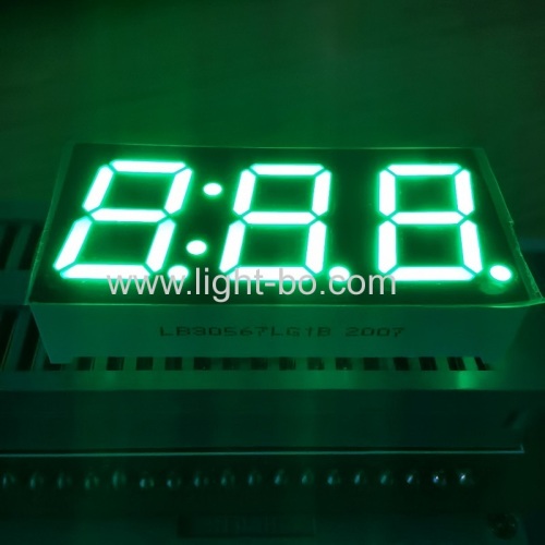pure green display;green clock display;3 digit green display;pure green 7 segment