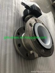 Gear operated PTFE Lined Flanged Stainless Steel 304 Butterfly Valves