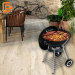 Trolley Portable Kettle BBQ Grill Outdoor Backyard BBQ Kettle Charcoal Grill with Lower Shelf and Wheels