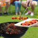 Trolley Portable Kettle BBQ Grill Outdoor Backyard BBQ Kettle Charcoal Grill with Lower Shelf and Wheels