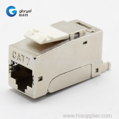 TOOLLESS or tool-free 90 degree STP FTP Cat.7 RJ45 keystone jack