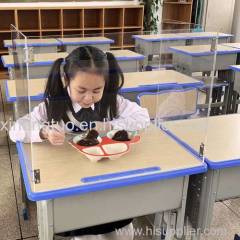 Customized clear acrylic plexiglass desk shield school foldable sneeze guard