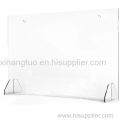 Factory supply countertop custom size clear acrylic sneeze guard plexiglass shield protector for student and office