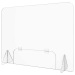 Foldable metal hinged clear acrylic sneeze guard for desk protection shield screen