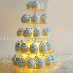Luxury acrylic cake display custom clear wholesale acrylic crystal chandelier wedding cake stand