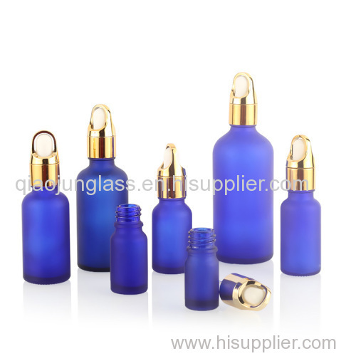 Latest New Design 20Ml 100Ml Cobalt Blue Bottles Cosmetic Essential Oil Dropper Glass Bottle