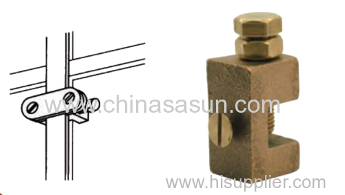 Square clamp for bare copper conductor tape