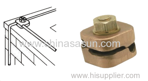 Square clamp for bare copper conductor tape