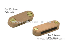 Square clamp for bare copper conductor tape