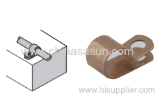 Square clamp for bare copper conductor tape