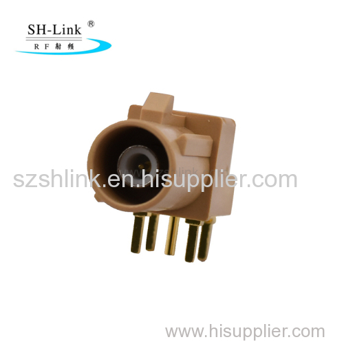 Fakra I Male Thru Hole 4 PCB Solder Right Angle Connector SHM.900.0002-1.I