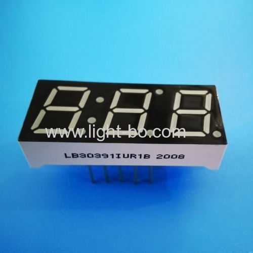 Ultra bright red Triple Digit 0.39" Common Anode 7 Segment LED Display for Temperature indicator