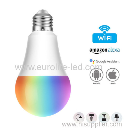 Smart Wireless Color-Changeable Bulb With Voice Control E27/E26/B22 Intelligent Indoor APP Control LED RGBW Dimming Lamp