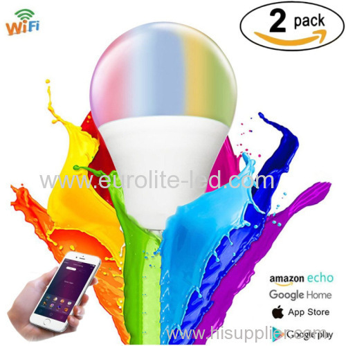 Smart Wireless Color-Changeable Bulb With Voice Control E27/E26/B22 Intelligent Indoor APP Control LED RGBW Dimming Lamp