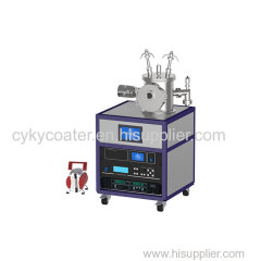 compact double target RF DC magnetron sputtering co-sputtering coating machine