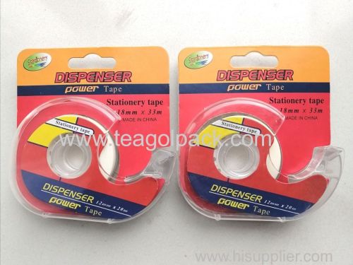 18mmx33M Stationery Power Tape Clear With Dispenser