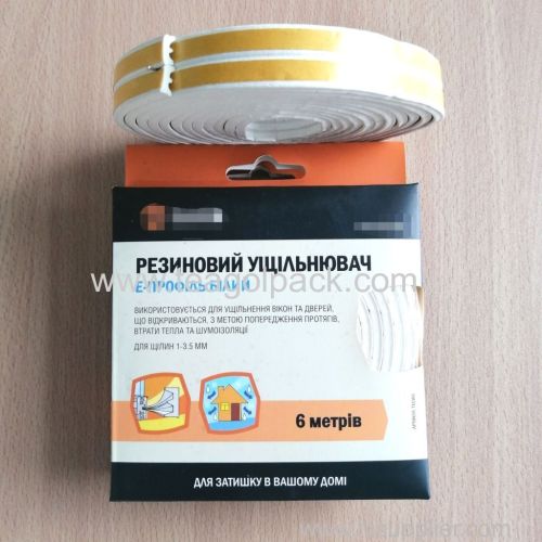 E-Section 9mmx4mm Self-Adhesive EPDM Weather Stripping Tape 6M(3Mx2rolls)