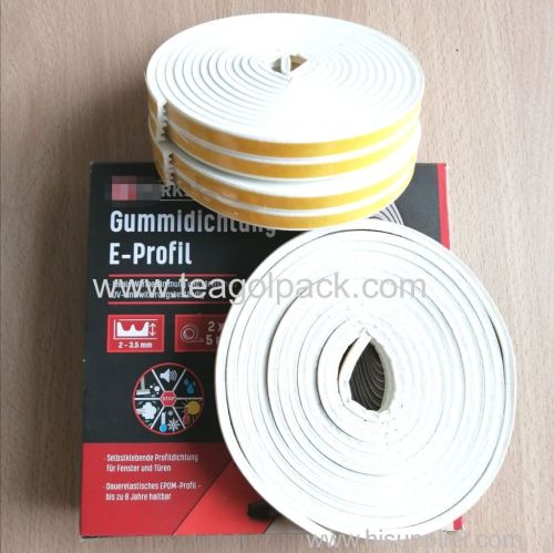 E-Profile Self-Adhesive Rubber Seal Strip 10M(5mx2rolls)L White. EPDM-Profile.