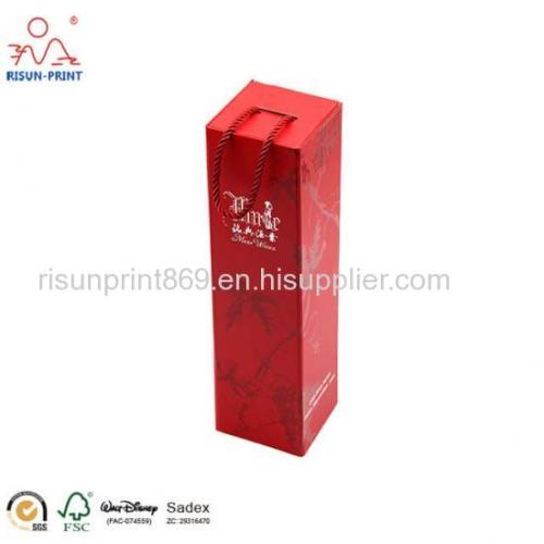 Custom luxury cardboard paper magnetic single red wine box