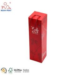 Custom luxury cardboard paper magnetic single red wine box