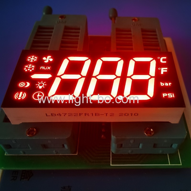 Super bright red 3 Digit 7 Segment LED Display with minus sign for Refrigerator Temperature control