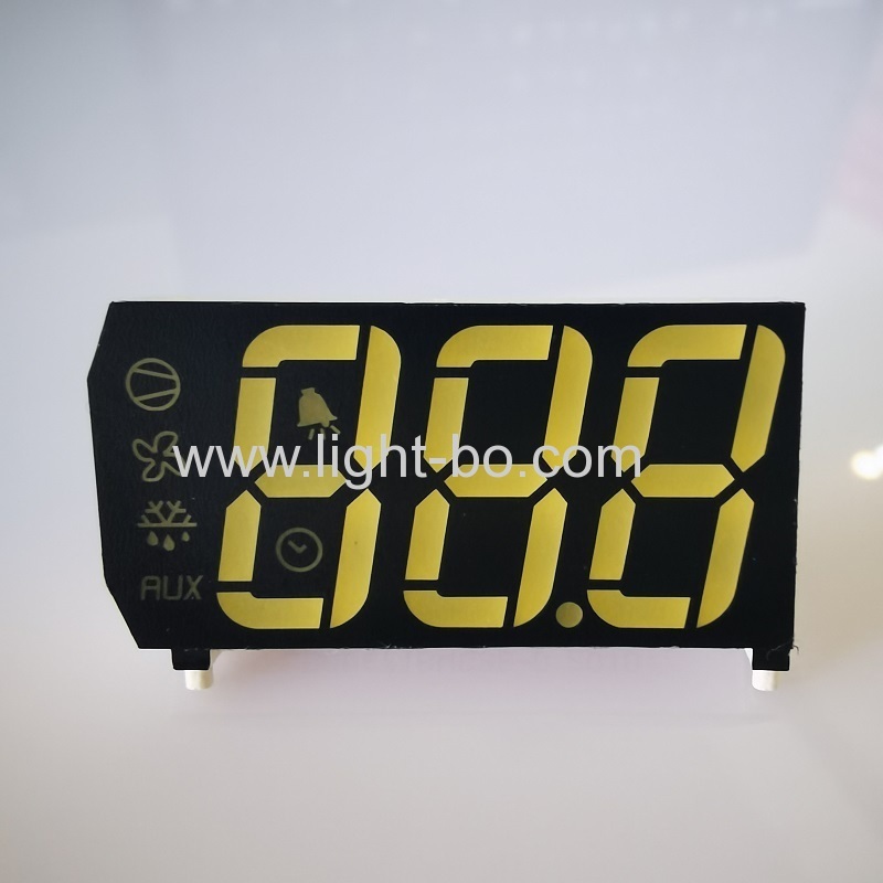 display LED de três dígitos branco / amarelo personalizado para painel de controle