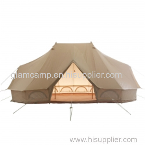 6x4m Luxury Glamping Emperor Bell Tent Luxury Canvas Tent supplier large family tent Exporter