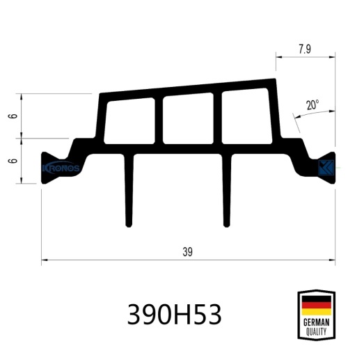 39mm Shape HK Hollow Chamber Polyamide Thermal Break Profiles