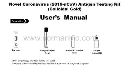 Novel Coronavirus (2019-nCoV) Antigen Testing Kit (Colloidal Gold)