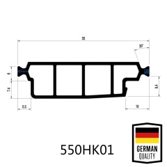 German Quality 55mm PA66 GF25 Hollow Chamber Thermal Break Polyamide Profiles