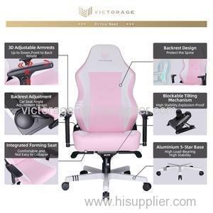 VICTORAGE Premium PU Leather Computer Gaming Chair Home Chair (Pink)