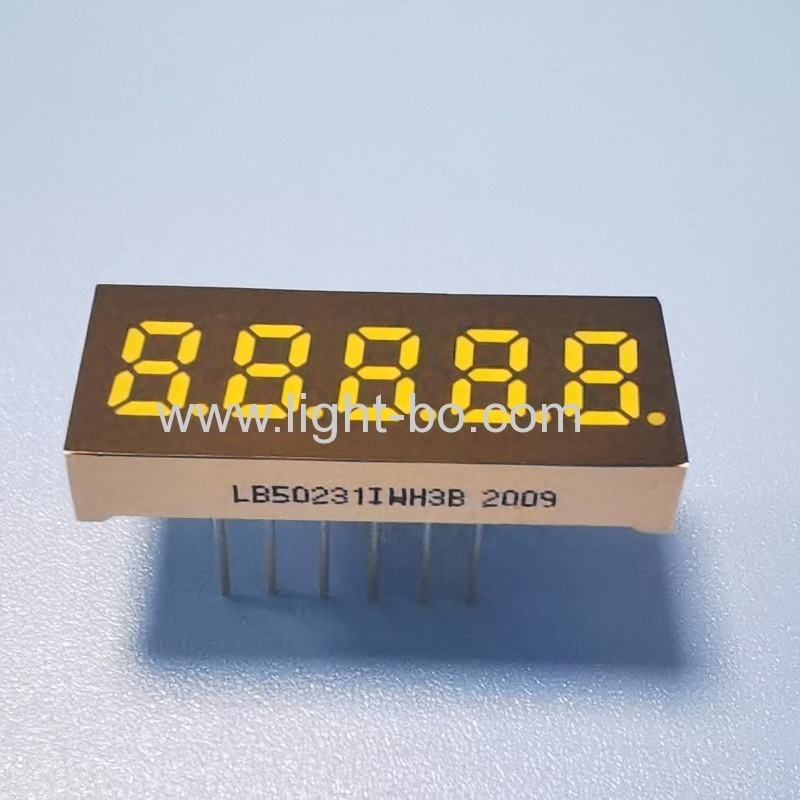 display led ultra bianco di piccole dimensioni 5 cifre 6mm 7 segmenti anodo comune per cruscotto