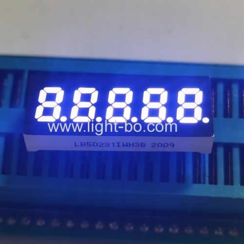 ultraweiße kleine 5-stellige 6-mm-7-Segment-LED-Anzeige gemeinsame Anode für Instrumententafel