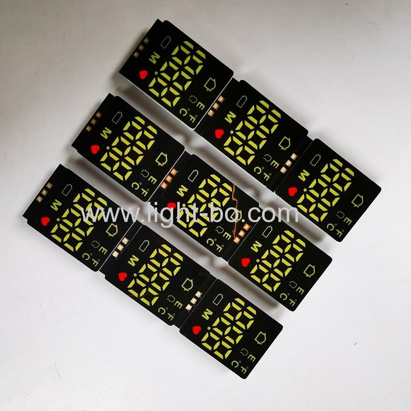 hot sales 3 pinos ultra branco / vermelho smd display led ânodo comum para termômetro de testa