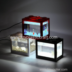 2020 New Product Lego Design Led Aquarium Plastic Fish Tank Wholesale