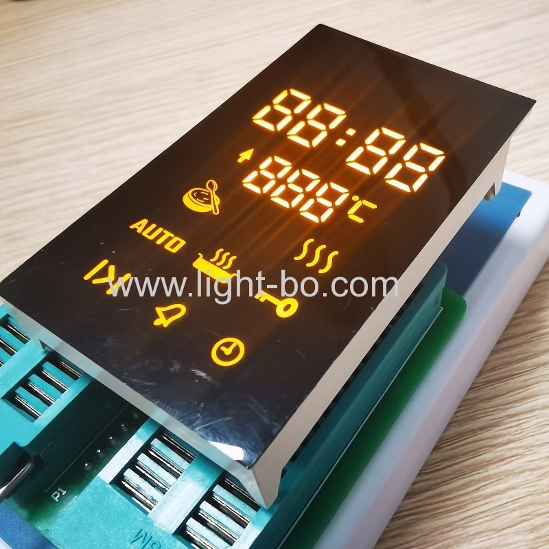 cátodo comum de display led personalizado amarelo ultra brilhante para controle de temporizador de forno