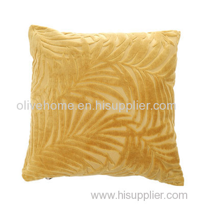 Leaf Pattern Flocking Cushion