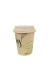 8oz 300ml light brown bamboo paper cups with bagasse pulp lids for coffee drinking