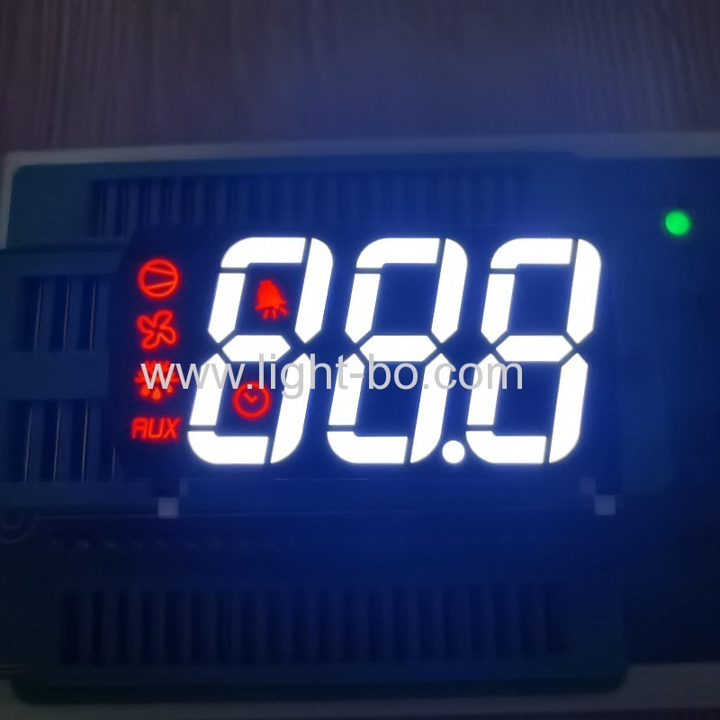 Custom design Ultra white / Red 3 Digit 7 Segment LED Display for refrigerator temperature control