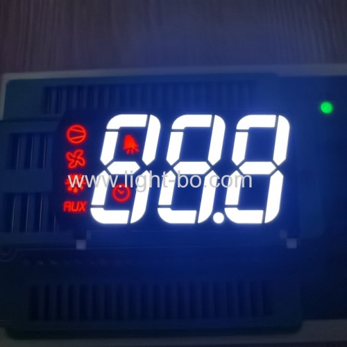 display LED ultra branco / vermelho de 3 dígitos e 7 segmentos para controle de temperatura do refrigerador