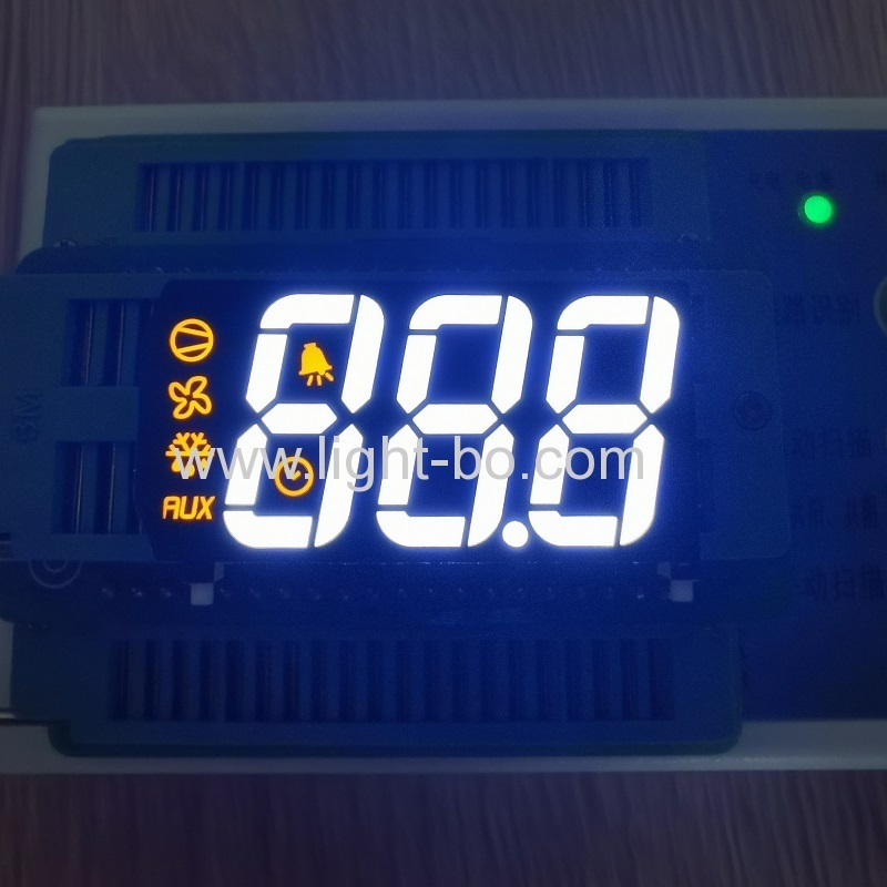 display LED de três dígitos branco / amarelo personalizado para painel de controle